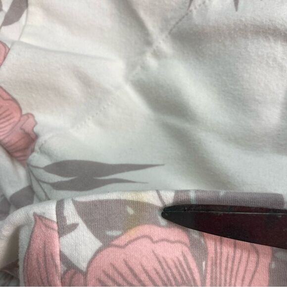 Miss Elaine Sweatshirt SZ PS Zipper Robe Pink Gray Floral Print House Dress Mumu - Picture 12 of 13